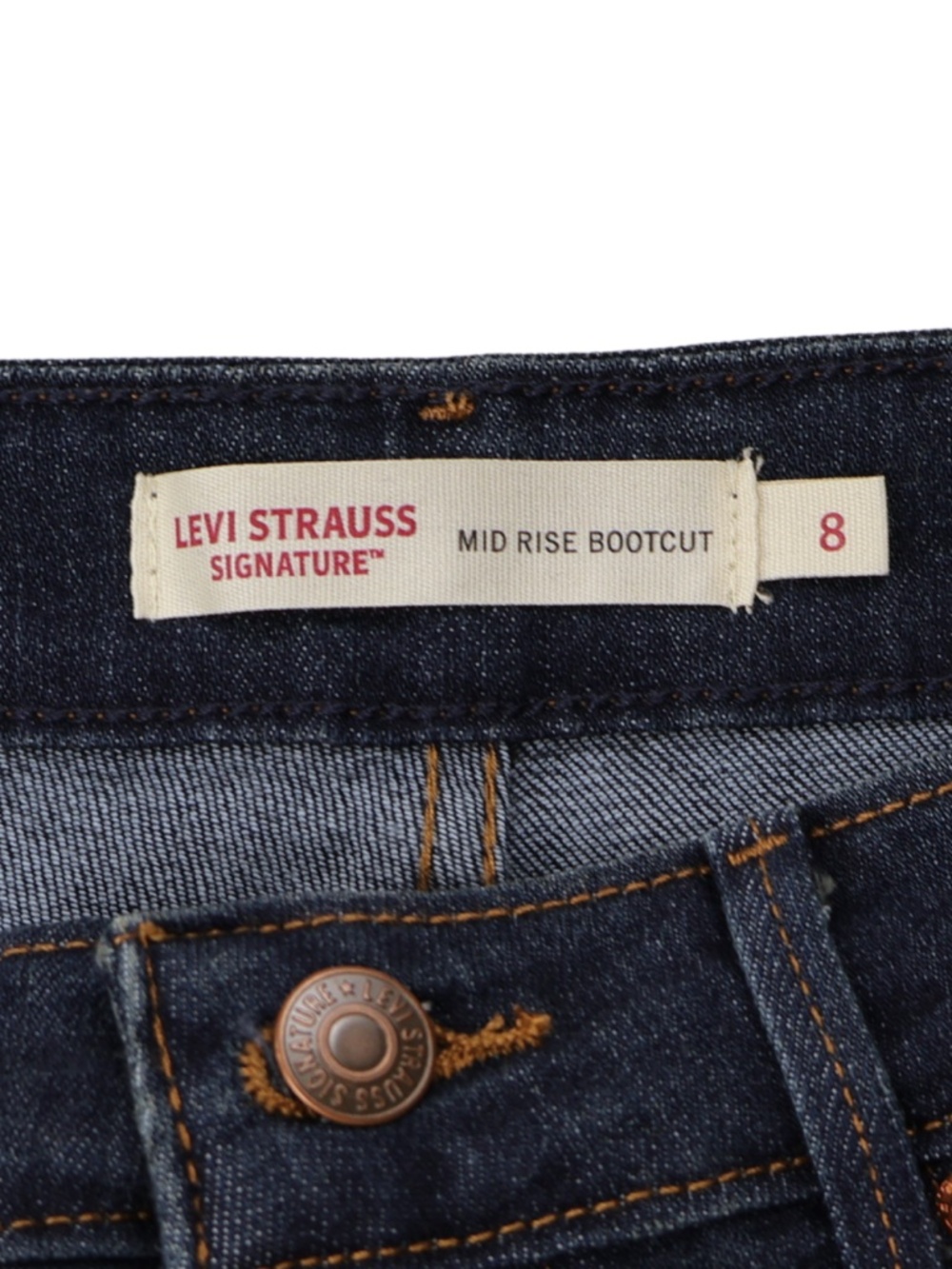Levi Strauss Signature Mid Rise Bootcut Jeans Size 8 Dark Wash Stretch Denim - Picture 6 of 9